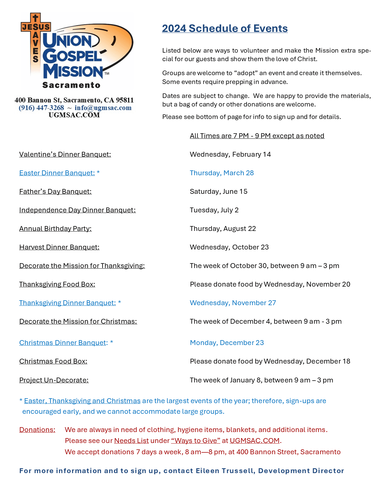 WCC Flyer Union Gospel Mission Sacramento