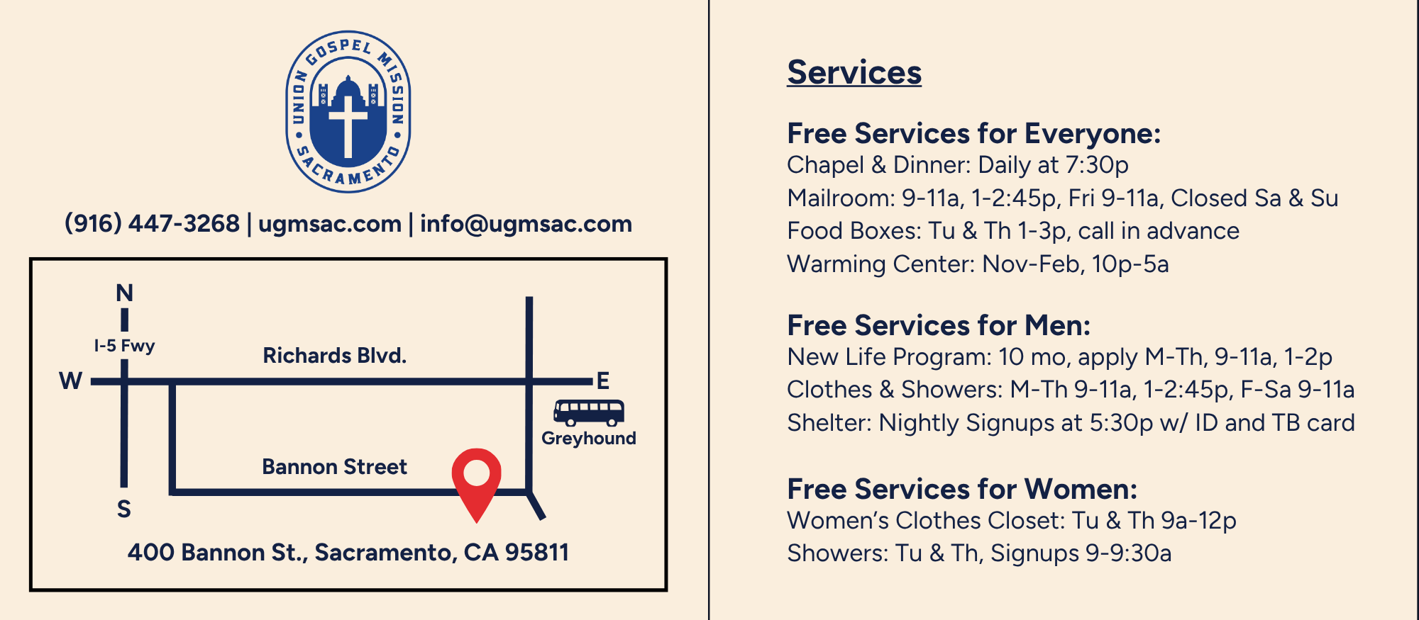 UGM handout card